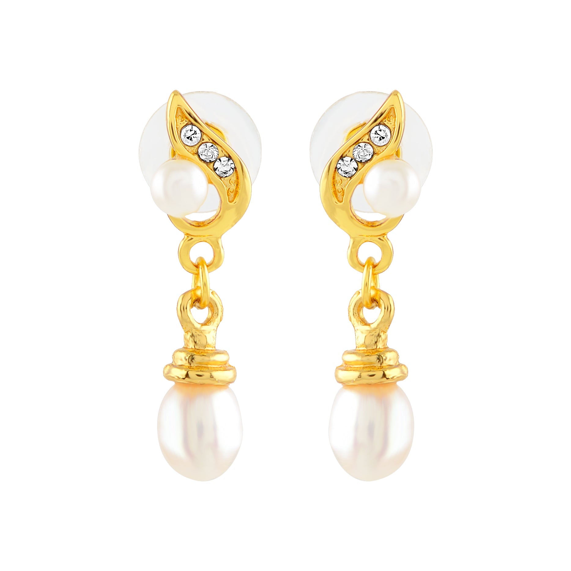 Sparking Pearl drop Earrings - Krishna Jewellers Pearls and Gems